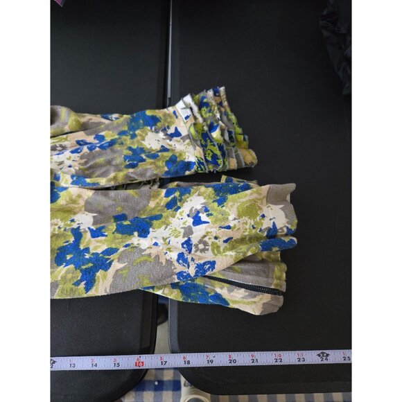 Twelve by Twelve Floral 3/4 Sleeve Full Zip Cardigan Sweater Size Medium Ruffled - Picture 8 of 11